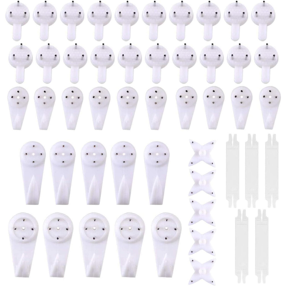 Oaige.w 50 Pack Non-Trace Picture Hooks, Plasterboard Picture Hooks For Picture Frame Wedding Photo Clock (50) 5004224969193