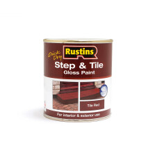 RUSTINS Quick Dry Step and Tile Paint, Red, 500 ml – Hard-Wearing Floor Coating for Concrete, Stone & Brick – Durable, Slip-Resistant Finish for I