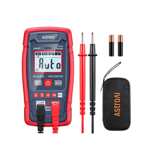 AstroAI Digital Multimeter 4000 Counts Auto Ranging with Case, Backlit Display Electrical Tester with NCV, Measures AC/DC Voltage Resistance Continui