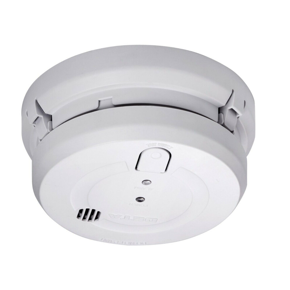 2026 Design Deta 1163 Optical Smoke Alarm 240V With 9V Replaceable Battery Back Up (White) 5008339893404