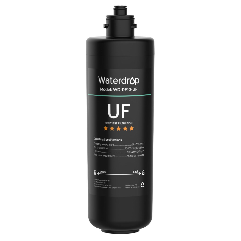 Waterdrop Rf10-Uf 0.01 Micron Replacement Filter Cartridge For 10Ua/10Ua-Uf/10Ub/10Ub-Uf Under Sink Water Filter, Reduces Lead, Chlorine, Bad Taste & 5007769941495
