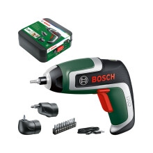 Bosch Compact Cordless Screwdriver IXO (7th Generation; 3.6V; 2.0Ah; 5.5Nm; Set incl. Angle-Screw and Off-Set Angle Attachments; Screws up to 190 Scr
