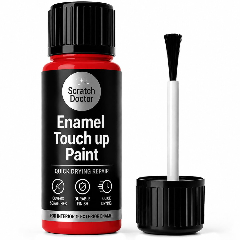 The Scratch Doctor Enamel Touch Up Paint Red 15Ml | Quick Dry Repair Paint For Baths Sinks Fridges Ovens Radiators & Kitchen Appliances | Fix Chips & 5005199281594
