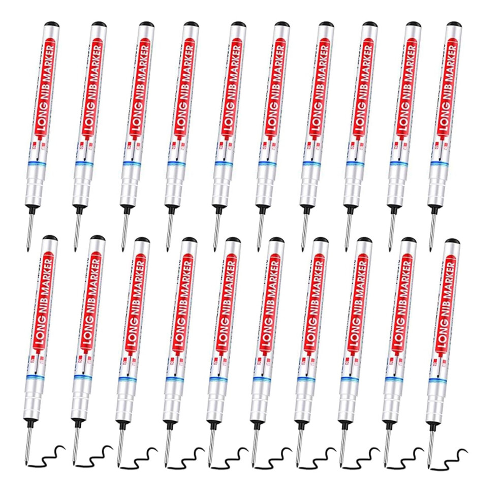 Ylydmy 20 Pieces Deep Hole Marker Pens,20 Mm Long Head Deep Hole Marker Pen,Woodworking Markers,Marking Tool For Permanent Marking Of Hard To Reach A 5009577921379