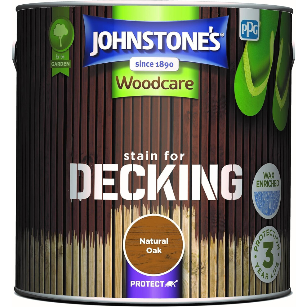 Johnstone's Woodcare Stain For Decking - Natural Oak 2.5L