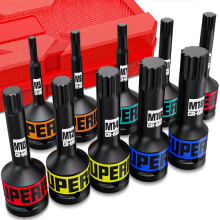 KIRXST 1/2 Inch Impact XZN Bit Socket Set?M5-M18 Triple Square Spline Bit Socket Set 10 Piece for Mechanical Repair