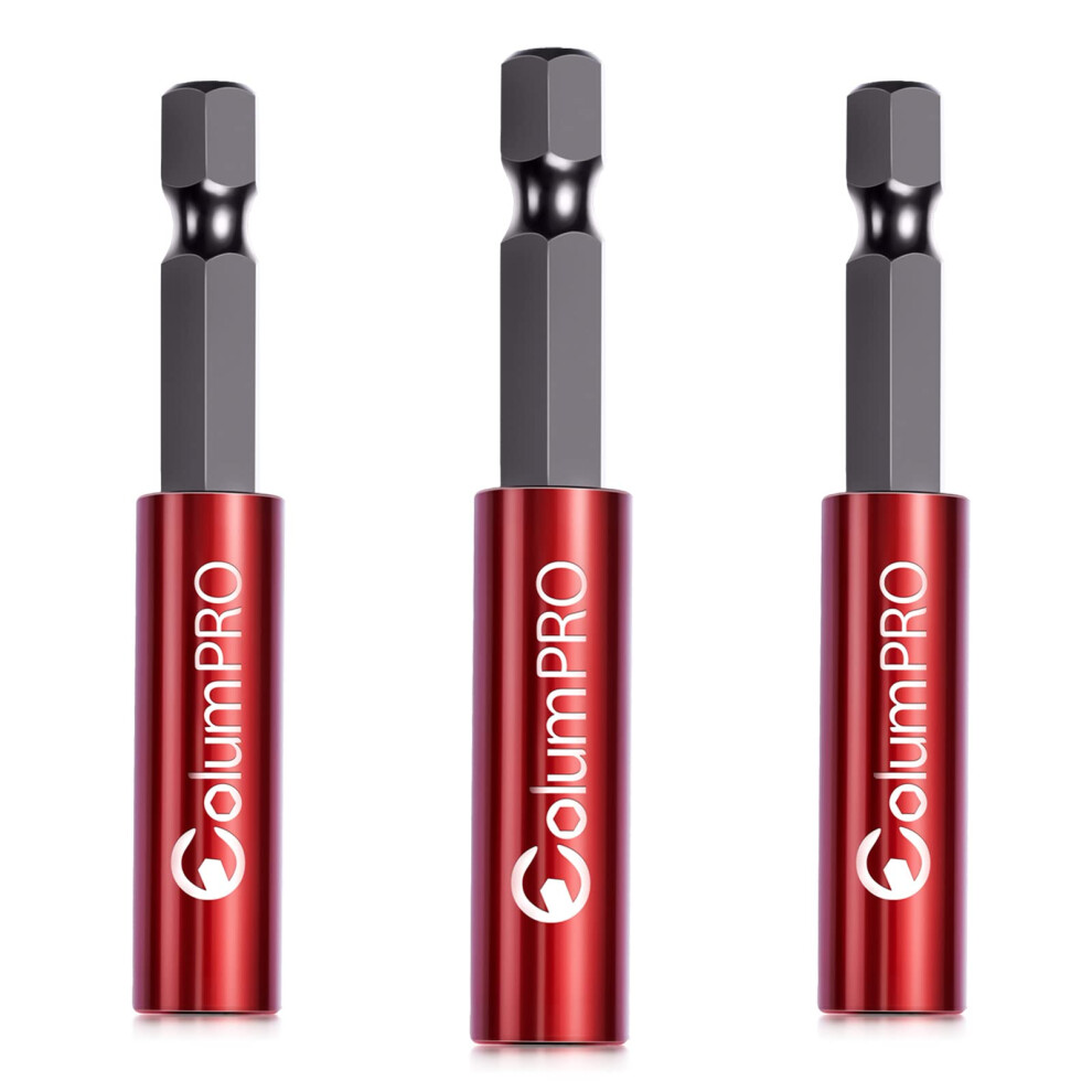 Columpro 3Pcs 1/4" Strong Magnetic Extension Bit Holder,Hex Shank S2 Steel Magnetic,Screwdriver Extension,Quick-Change Hex Shank Set?Bit Holder 5004418530468
