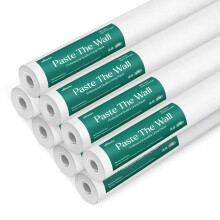 WINSOME Paste The Wall Lining Paper 10m Long Plain White Thick Paintable Backing Paper, Heavy Duty PVC Free and Breathable (Pack of 8)