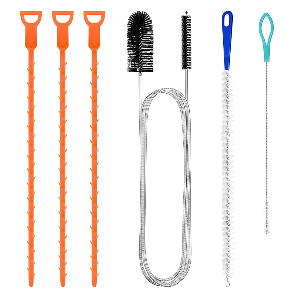 Drain Unblocker Tool, 6 Psc Shower Drain Unblocker, Sink Unblockers Tool, Drains Snake Unblockers, Reusable For Shower, Bathroom & Kitchen 5004142834481