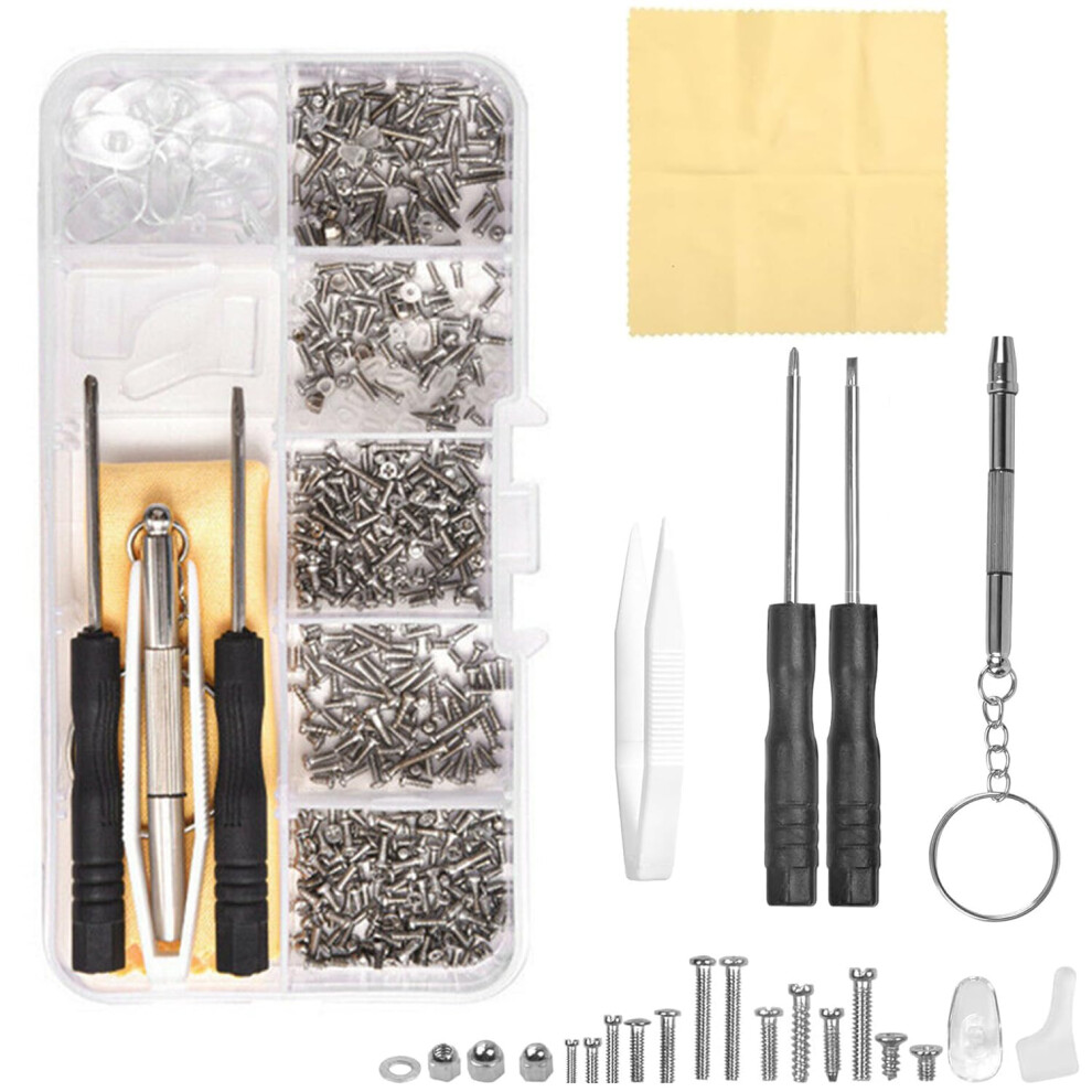 500 Pcs Eyeglass Repair Tool Set, Glasses Repair Kit With Screws, Micro Screwdriver, Case, And Tools For Eyewear Repair, Includes Nose Pads, Screwdri 5005007959271