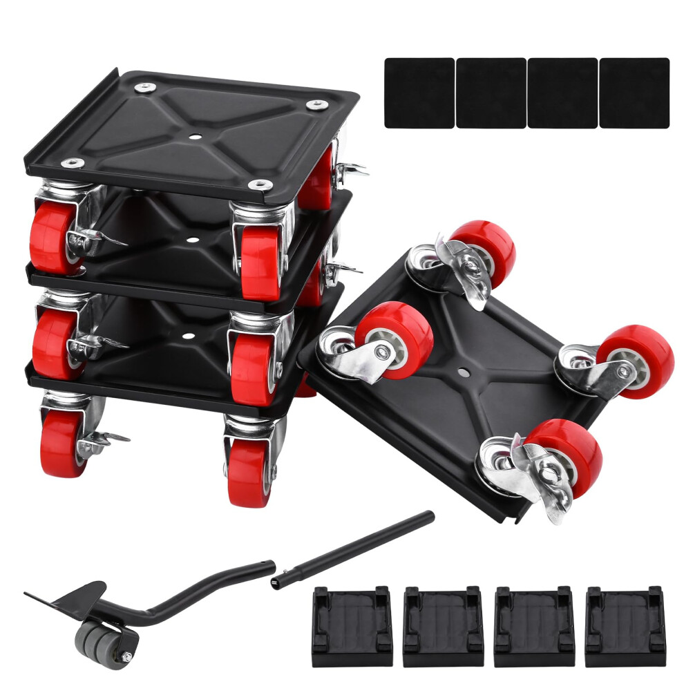 Lesoleil Furniture Moveing Wheels With Furniture Lifter Set, Heavy Duty Carbon Steel Furniture Sliders, Furniture Moving Dolly For Refrigerator Sofa 5004527709366