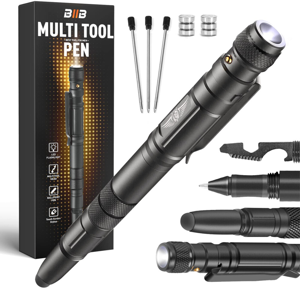 Biib Gifts For Men, 7 In 1 Fidget Pen Multi Tool Pen With Led, Father S Day Gift Multi Tool Gadgets For Men, Mens Gifts For Him Dad Birthday Presents 5007540875681