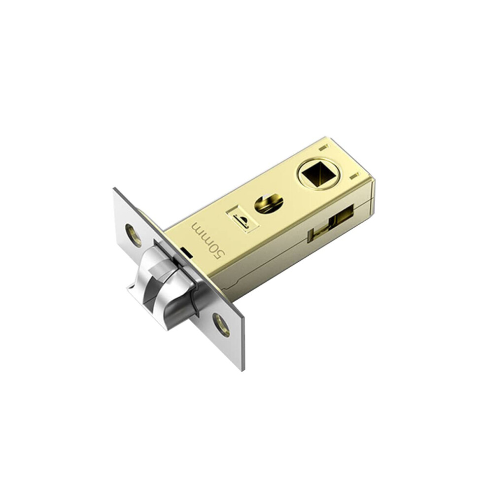 Qrity 50Mm Tubular Latch, Forked Mortice Latch, Mute Door Sprung Latch, With Stainless Steel Panel For Internal Doors, Lever Door Handles 5003270663093