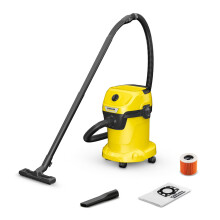 KÄRCHER Wet and Dry Vacuum Cleaner WD 3, incl. Cartridge Filter, 1000w, Plastic Container: 17 L, Suction Hose: 2 m and Hose Storage, Blowing Function