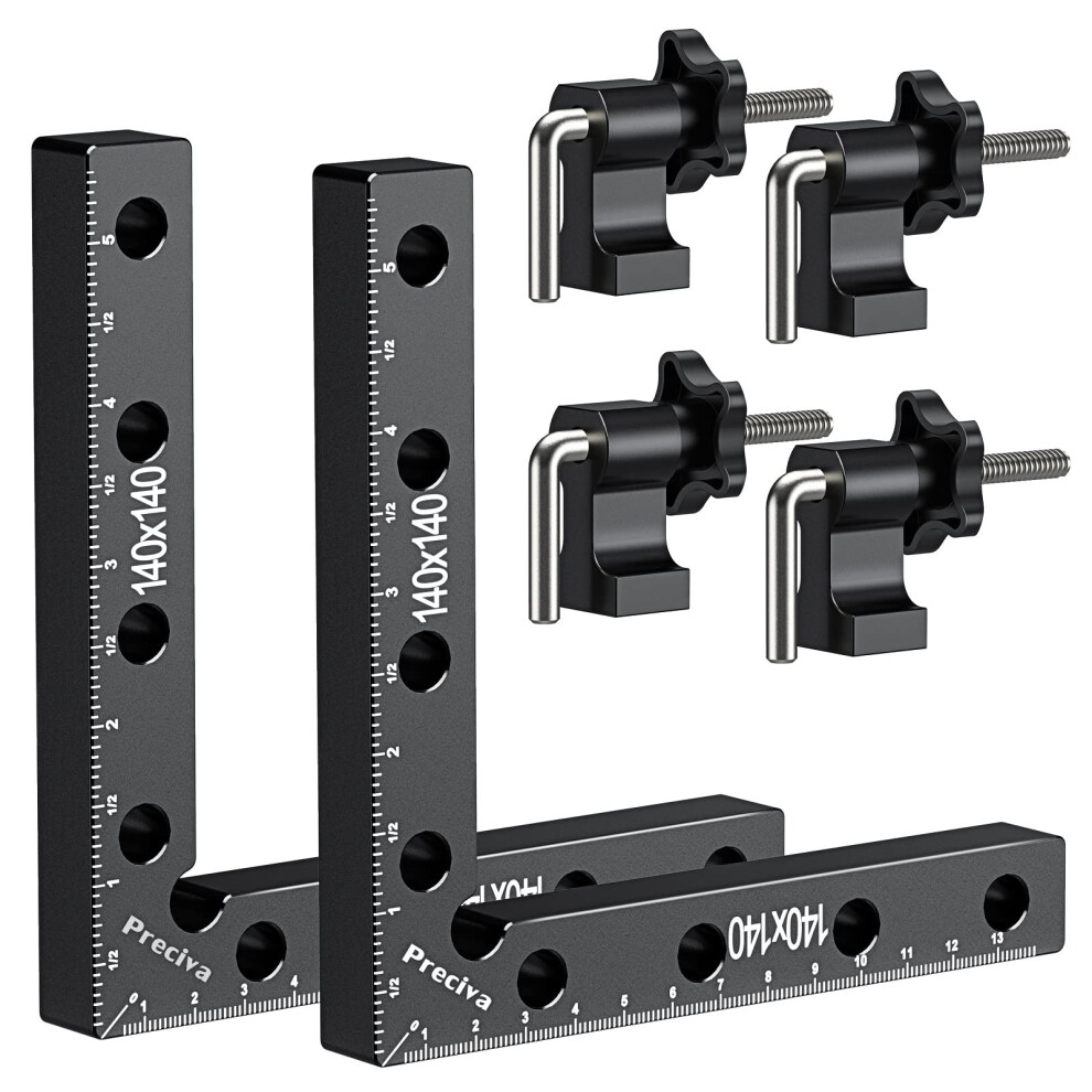 Preciva 90 Degree Right Angle Positioning Square Clamp, Aluminum Alloy Right Angle Clamp,Professional Woodworking Tools Woodworking Block For Picture 5002657848016
