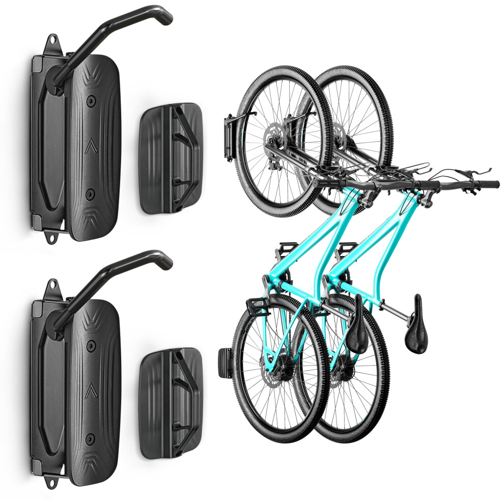 Montek Swivel Bike Wall Mounts, 2-Pack Heavy Duty Bike Racks, Hold Up To 30Kg, Space-Saving Vertical Bicycle Storage For Garage, Wall-Mounted Hooks F 5000733120261