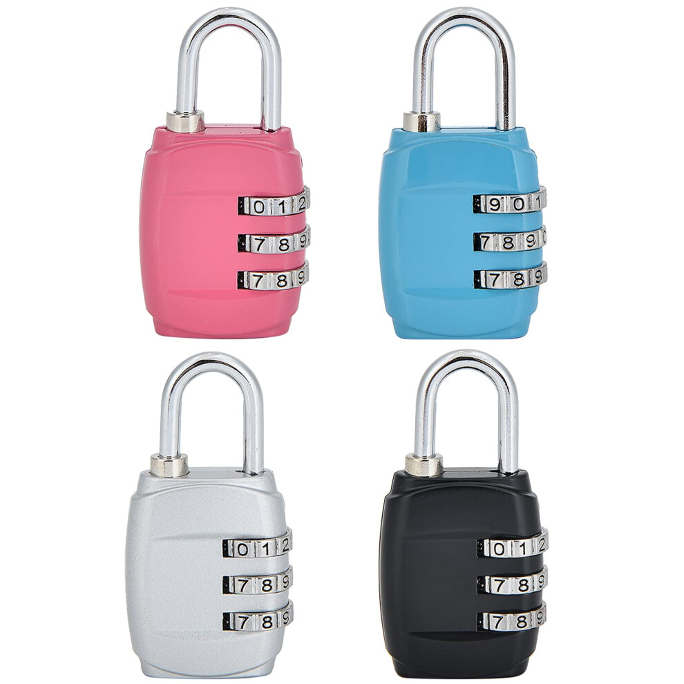 4Pcs 3 Digit Combination Lock - Resettable Code Security Padlock For Luggage, Suitcase, Gym Locker - Outdoor Waterproof Small Number Lock 5004420127014