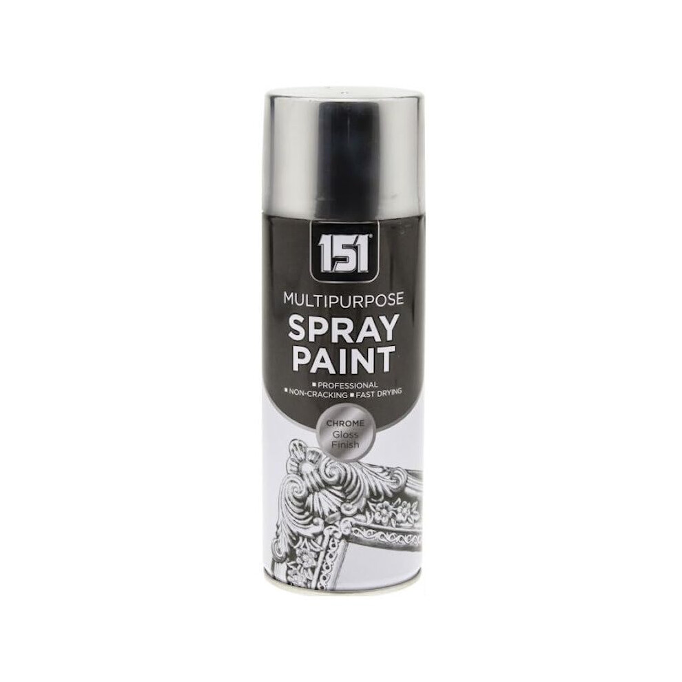 151 Chrome Effect Gloss Multi-Purpose Aerosol Spray Paint 400Ml (1 Pack) 5003842070892