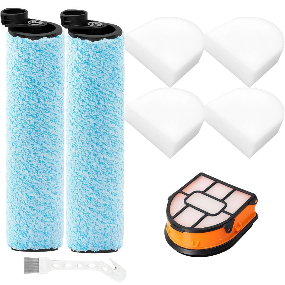 Hua Jet 8Pcs Brush Roller And Filter For Shark Hydrovac Messmaster Wet Dry Vacuum Cleaner Wd160 Wd161 Wd260 Wd261 Wd265 Aw261, Compare To Part Wdff1& 5001449556412