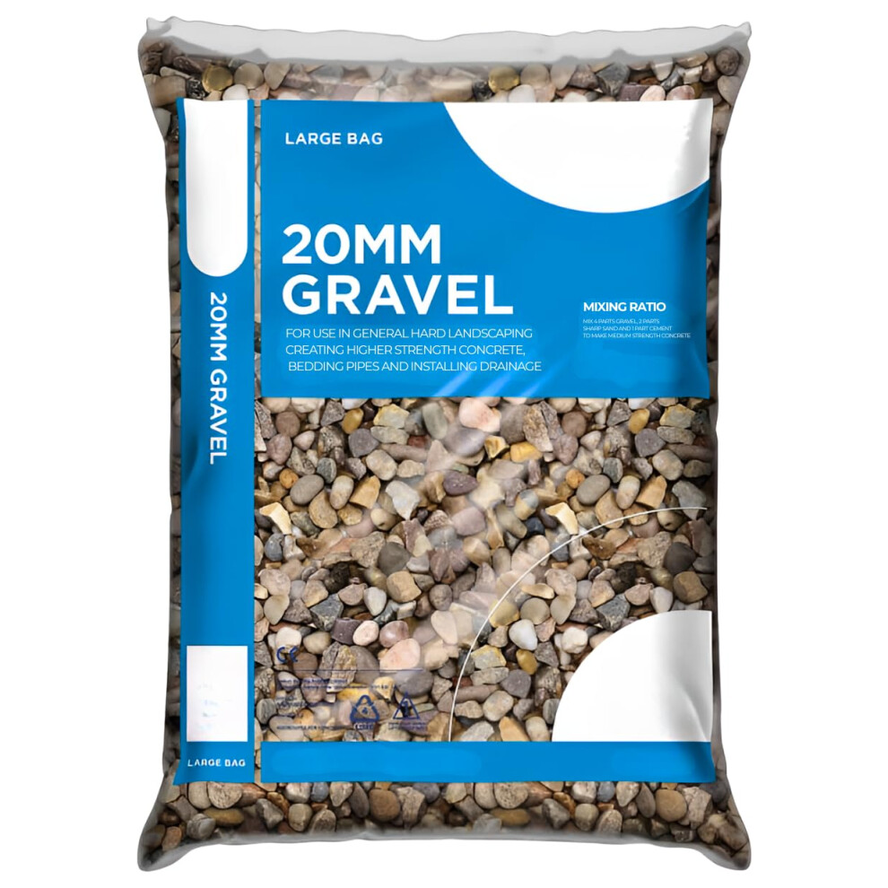 Natural Pea Shingle Gravel (10Mm & 20Mm) - 20Kg Major Bag - Premium Rounded Stones For Concrete Mixing, Ground Drainage, Driveways, And Decorative La 5003596872650