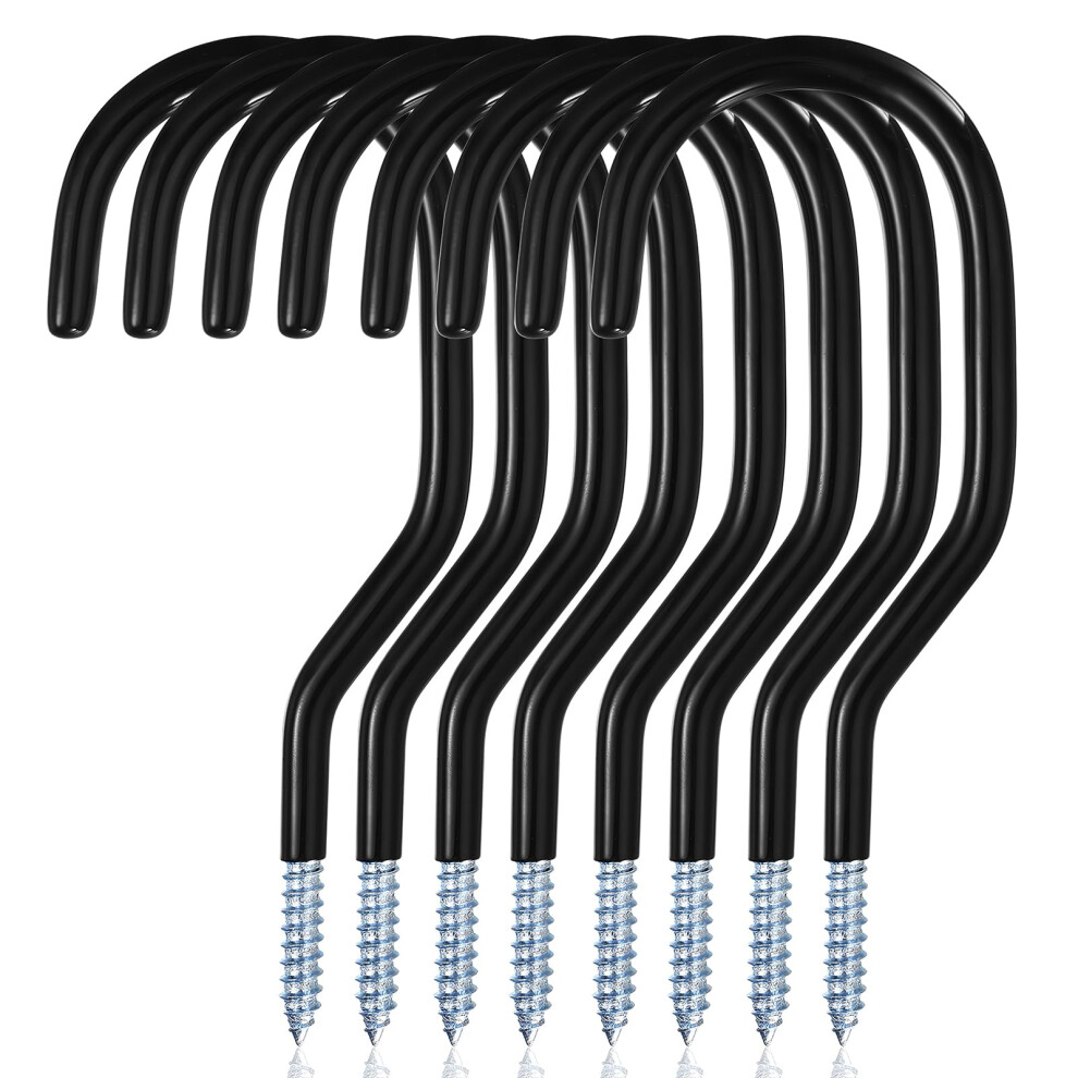 8 Pcs Bike Hooks For Wall Hooks, Garage Hooks Heavy Duty Hooks, Bike Storage Hooks, Large Screw-In Hooks, Shed Hooks Utility Hooks With Coated Ladder 5006379282851