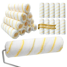 Nicholas Jack 9 inch Roller Sleeves, Pack of 10 Rollers for Painting Walls and Ceilings with 1.5" Standard Fitting ? Professional Paint Roller Sleeve