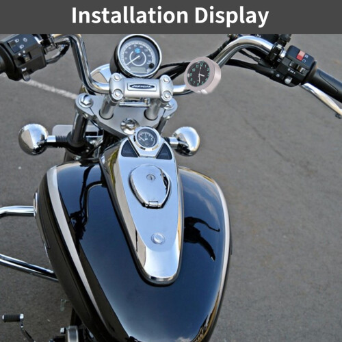 Silver Motorcycle Handlebar Clock Waterproof Glow 2