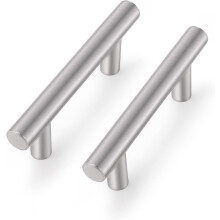 Schubladengriffe aus Edelstahl 5er Set Silber — t bügel griff, schubladengriffe nickel, edelstahl griff, 5er set griffe, kommodengriff seidenmatt