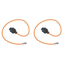 2X DT-BMD D-Tap to 2-Pin BMPCC Power Cable 60cm 180Rotatable with Braided Wire
