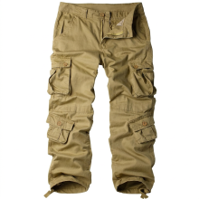 Siyecaoo Pantalon Cargo Homme Pantalon Bojówki en Coton Respirant Beige 32 — pantalon poches, vetement outdoor homme