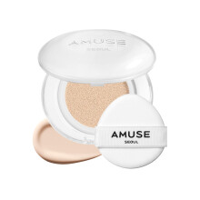 AMUSE SEOUL Cushion Foundation Cerámico (1.5 IVORY), Cobertura Perfecta, Acabado Satinado