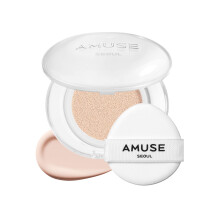 AMUSE SEOUL Cushion Foundation Cerámica (1 PORCELANA), Cobertura Perfecta, Brillo Semimate, Larga Duración