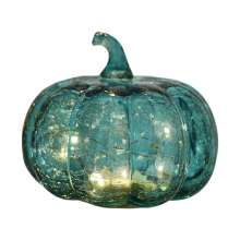Lampada LED Zucca in Vetro Lanterna con Timer Halloween Decorazione Blu — decorazioni autunnali, decorazioni halloween