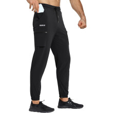BROKIG Pantalones de chándal para hombre Cargo Deportivos para Entrenamiento Elásticos Negro M — pantalones gimnasio