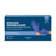 by Amazon Blue Disposable Nitrile Gloves, Powder-free, Size L, Pack of 100
