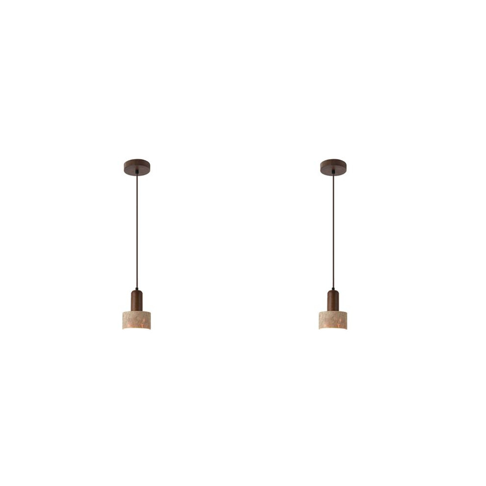 2X Yellow Travertine Pendant Light 110-240V Japanese Wabi Sabi Style Nordic Pendant Lamp Ideal For Bedside, Restaurant 6031576089490