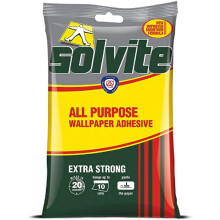Solvite All-Purpose Wallpaper Adhesive, Reliable Adhesive for Wallpaper, All-Purpose Adhesive with Long-Lasting Results, Wallpaper Paste hangs up to