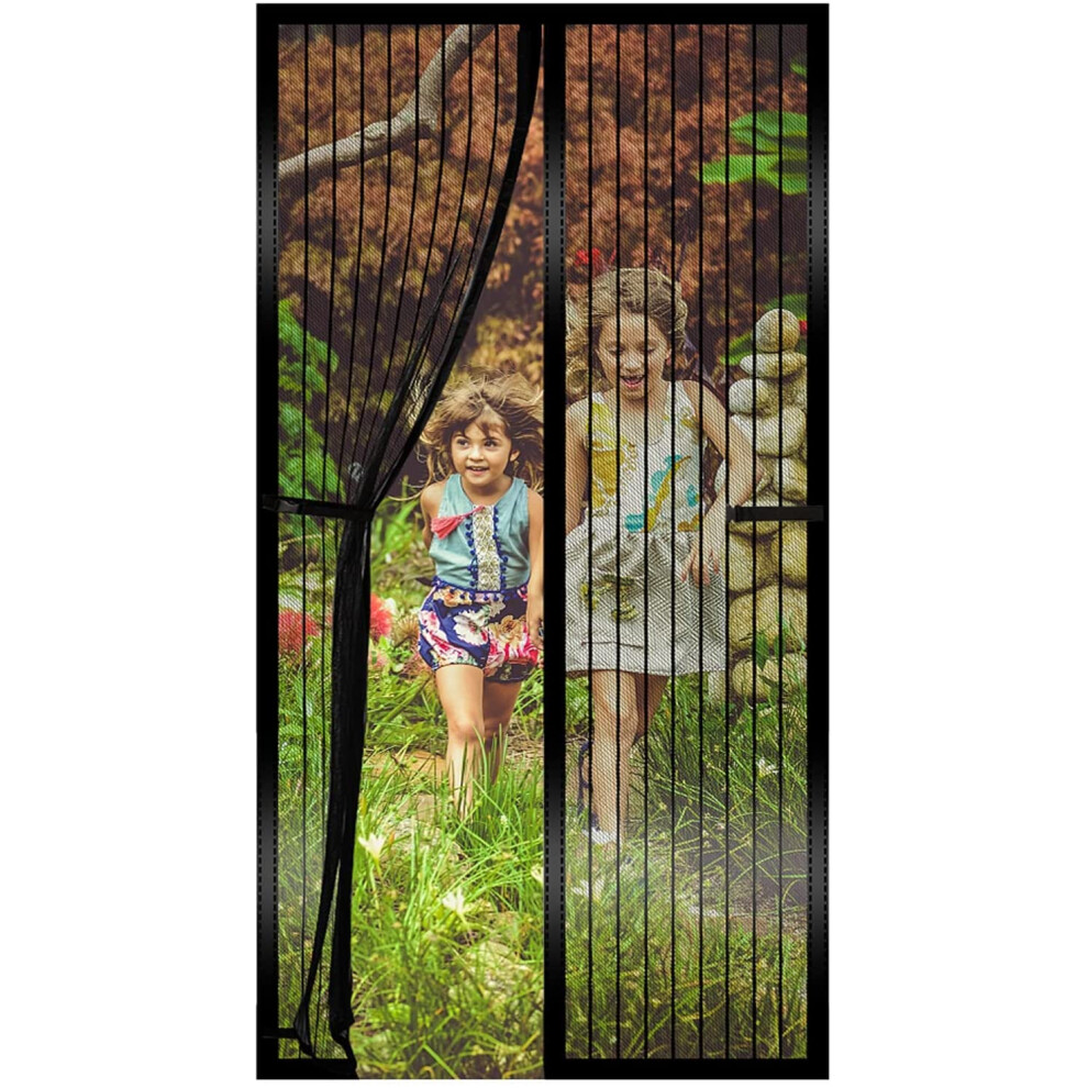 Magnetic Fly Screen Door 110 * 220Cm, Heavy Duty Bug Mesh Curtain With Powerful Magnets,Keep Bugs Out Lets Fresh Air In 5007984365502