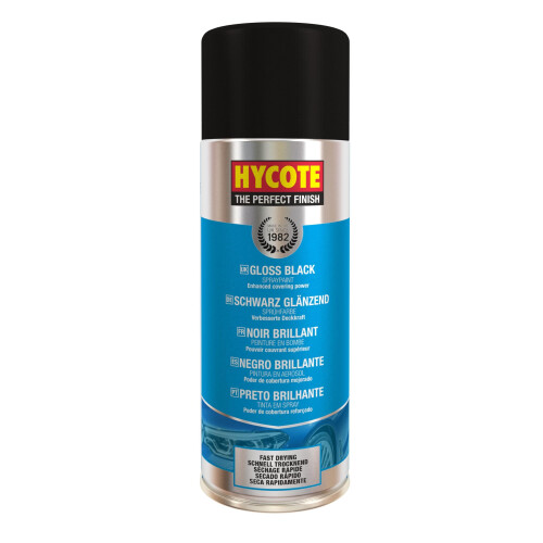 HYCOTE Hycote Fast Drying Aerosol Car Spray Paint, Gloss Black, 400 ml