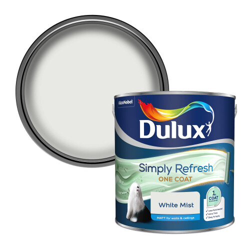 Dulux Dulux Simply Refresh Matt Emulsion Paint - White Mist - 2.5L, 5382903