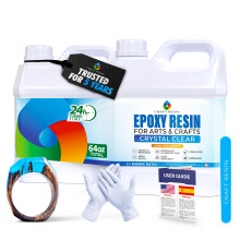 CRAFT RESIN 2L Crystal Clear Epoxy Resin Kit - Food Safe & UV Resistant for DIY Art, Wood, Jewellery Making, Coasters, Mould Casting Resin Epoxy - Lo