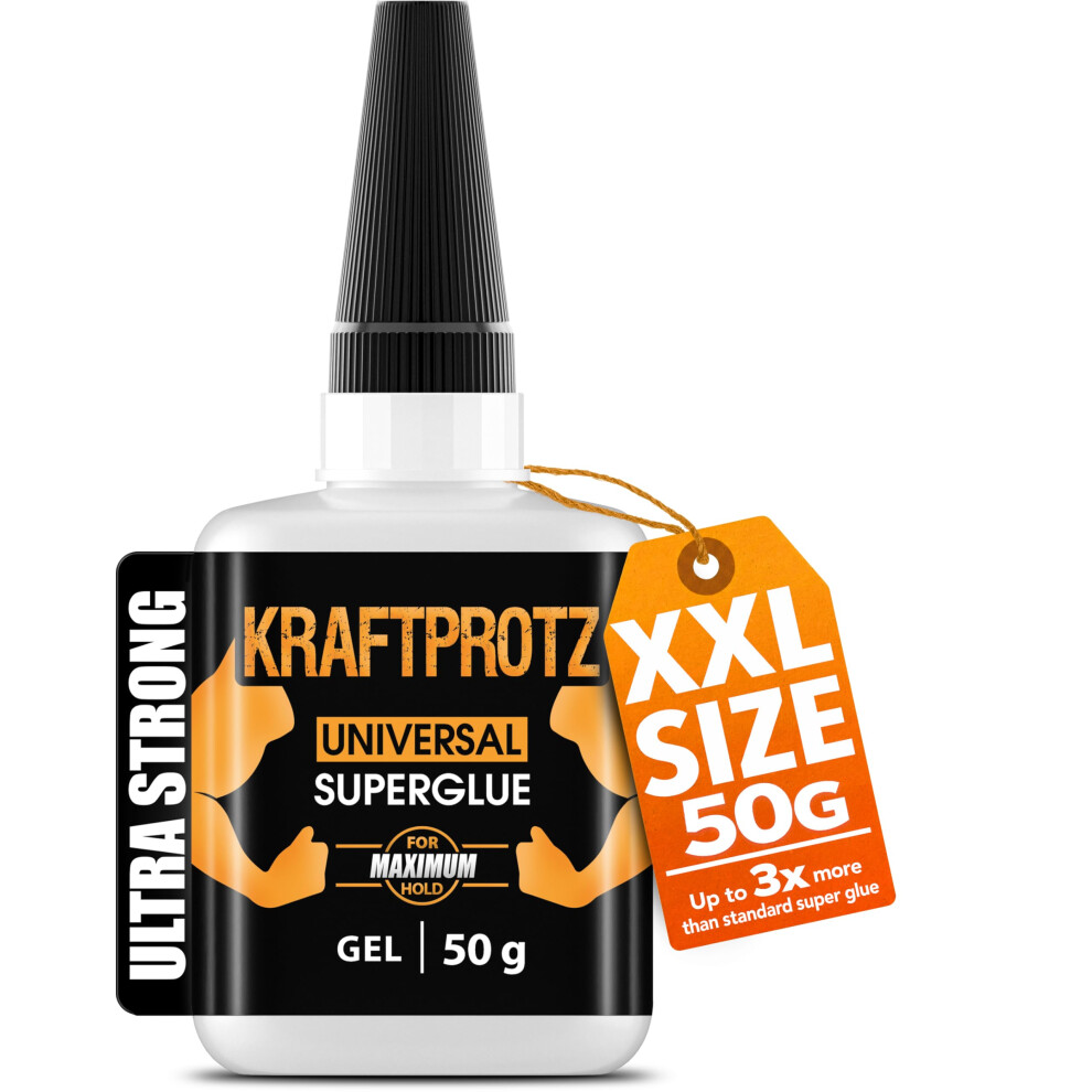 Superglue Gel Â 50 G / 1.75 Oz Â Extra Strong No-Drip Superglue For Plastic, Metal, Wood & Rubber Â Waterproof & Heat Resistant Adhesive Â Pre 5000454196323