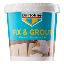 Bartoline Fix and Grout Tile Adhesive 1kg, Ready-Mixed, Waterproof and Super White, for Walls, Bathrooms and Showers