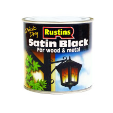 Rustins Quick Dry Satin Black Paint 250ml - Effortless Application for a Smooth, Professional Finish – Perfect for DIYers Seeking Fast Results, Eleg