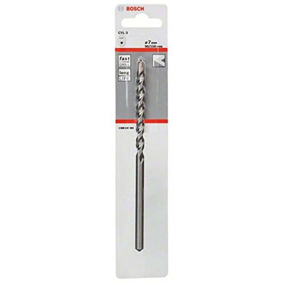 Bosch 2608597681 Cyl-3 Concrete Drill Bit, 7Mm X 90Mm X 150Mm, Silver