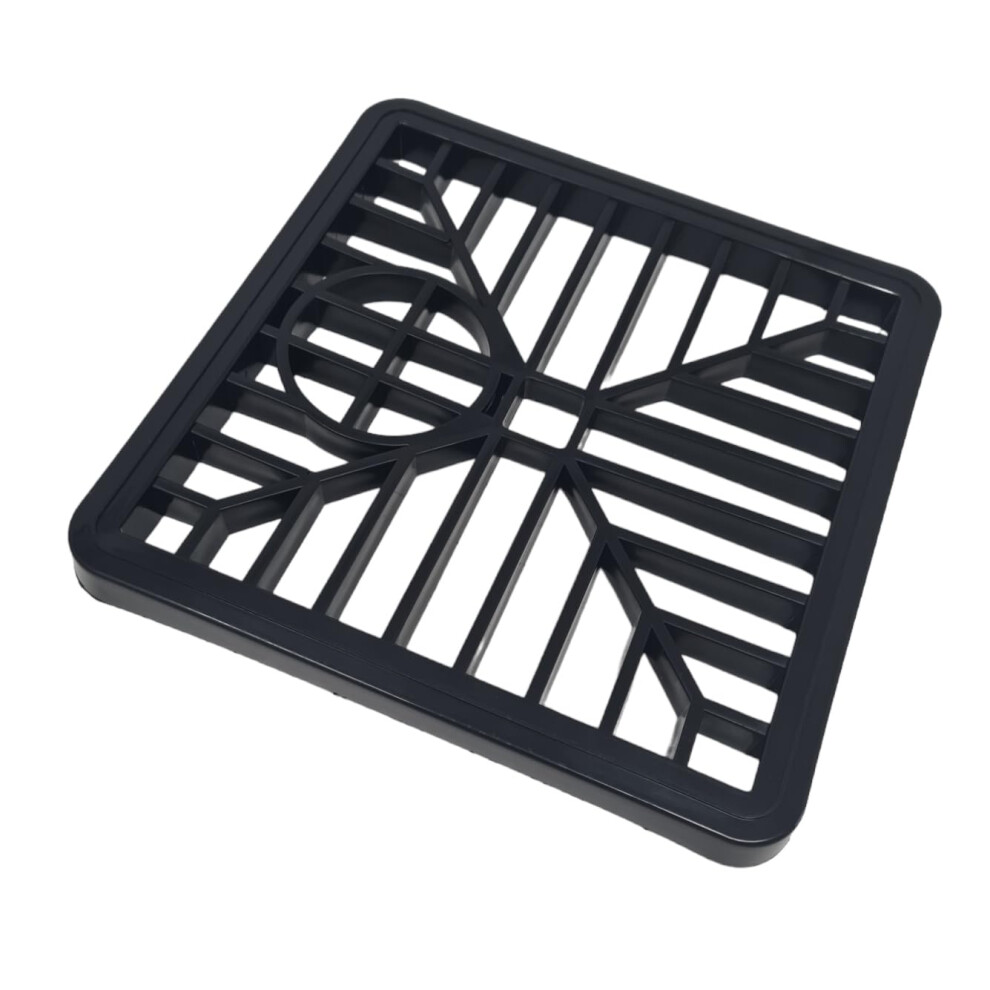 Fixte Square Gulley Grid Drain Cover Grate Lid Heavy Duty Pvc For Drain Hoppers 150Mm X 150Mm (6Â X 6Â) Black (1) 5007935276086