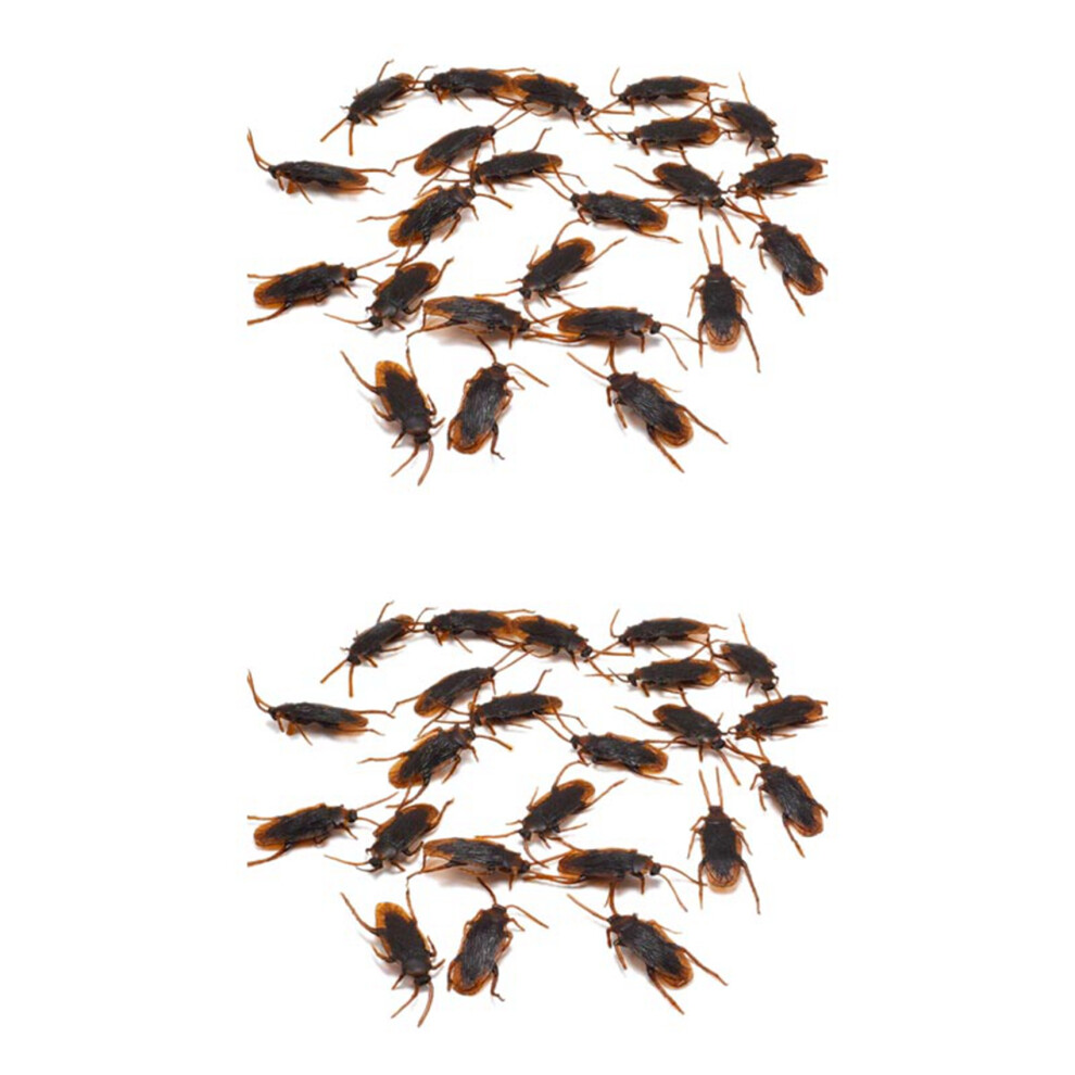 24 Pcs Halloween Simulated Plastic Cockroaches Deceptive Props Toy Trick Decor 6032834949914