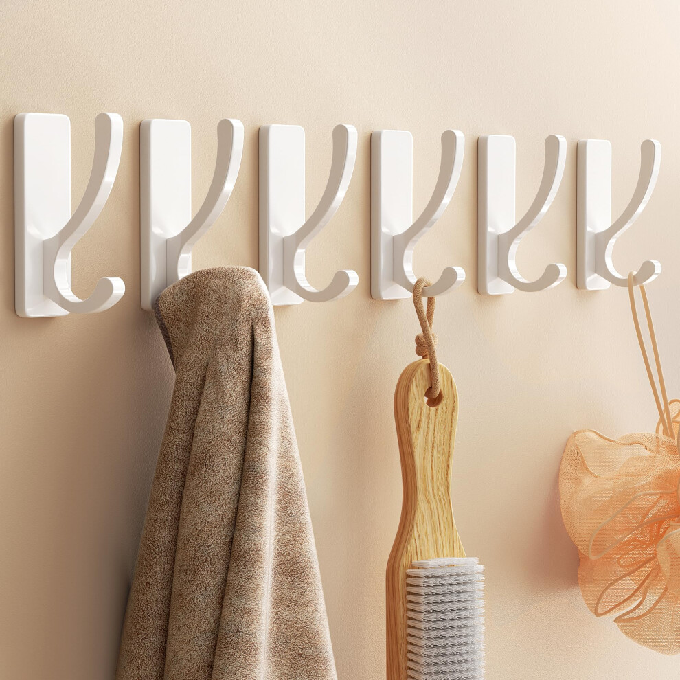 Adhesive Wall Hooks For Towels Coats - Stick On Hooks Hanging Heavy Duty (13Lb), Metal Hook For Door, Bathroom, Dorm, Closet - Hanger For Purse, Bag, 5008248687477