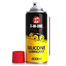 3-IN-ONE Silicone Lubricant 400ml, Quick Drying Silicone Spray for Windows, Doors, Rails, Bearings and Rubber Parts, No-Mess Waterproof Spray Formula