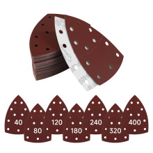 63 pcs Sanding Pads Kit for Mouse Sander, 40/80/120/180/240/320/400 Grit Hook and Loop Sandpaper for Electric Sander,Triangle & Palm Sander Pads, Mul